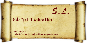 Sápi Ludovika névjegykártya